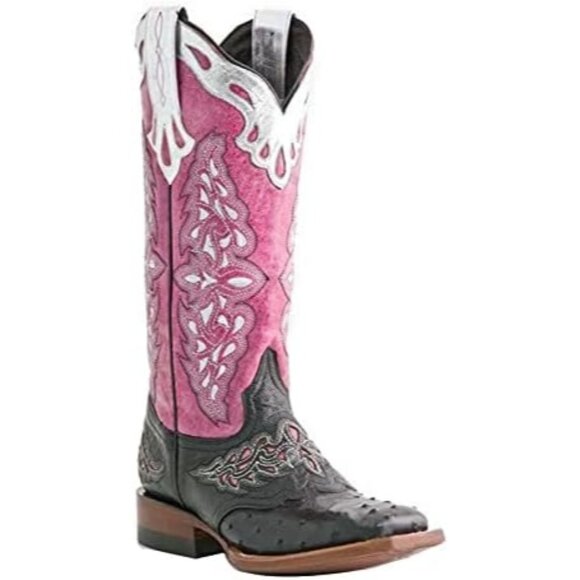 ⚡Women's Pink Western Cowboy Cowgirl Knight Boots Pull On Mid Calf High Boot - Picture 1 of 7